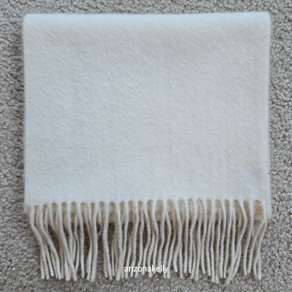 NWOT Nordstrom Cashmere Ivory Woven Fringe Scarf
